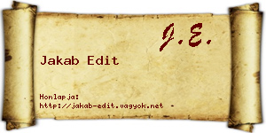 Jakab Edit névjegykártya